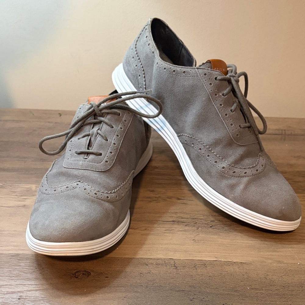 Cole Haan Women’s Wingtip Oxford in Ironstone Suede - Size 9